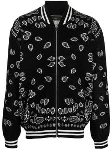 Alanui veste bomber zippée en maille intarsia - Noir