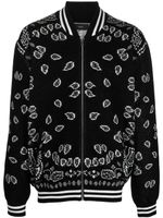 Alanui veste bomber zippée en maille intarsia - Noir - thumbnail