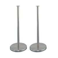 2x Zilveren RVS keukenrolhouders rond 13 x 32 cm