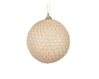 Kerstbal foam 8 cm glans creme