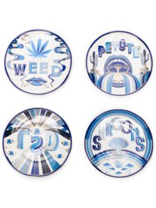 Jonathan Adler lot de quatre sous-verres Druggist - Bleu