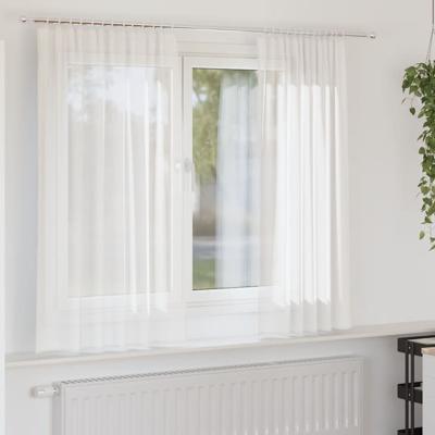 Gordijnen voile met lussen 2 st 140x175 cm wit