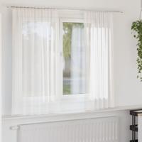 Gordijnen voile met lussen 2 st 140x175 cm wit