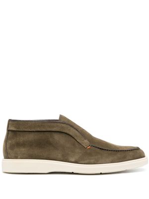 Santoni bottines en daim à coutures apparentes - Vert