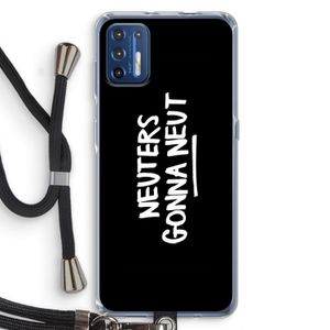 Neuters (zwart): Motorola Moto G9 Plus Transparant Hoesje met koord