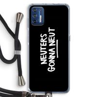 Neuters (zwart): Motorola Moto G9 Plus Transparant Hoesje met koord