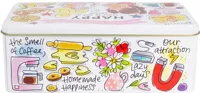 Blond Amsterdam koekblik rvs happy 20x11x7cm multi