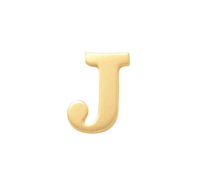Minimalistische letter oorbelknopje - 14K GOUD - Goud - J