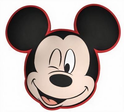 Disney kussen Mickey Mouse 35 cm polyester zwart/rood Disney kussen Mickey Mouse 35 cm polyester zwart/rood