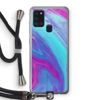 Zweverige regenboog: Samsung Galaxy A21s Transparant Hoesje met koord