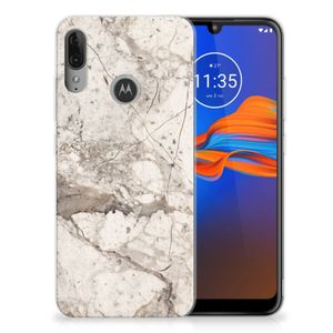 Motorola Moto E6 Plus TPU Siliconen Hoesje Marmer Beige