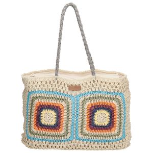 PE Florence Rieten Strandtas Natural Life Licht Natural Turquoise