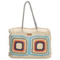 PE Florence Rieten Strandtas Natural Life Licht Natural Turquoise - thumbnail