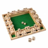 Shut The Box-spel voor 2-4 spelers Opvouwbaar Spel Educatief Wiskundespel Leuk Wiskundespel-Naturel
