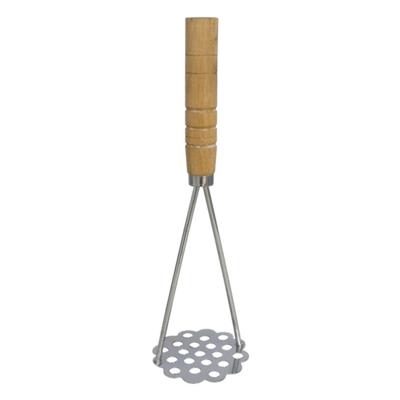 Aardappelstamper/pureestamper - metaal/hout - keuken gerei - 25 cm