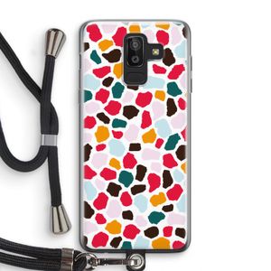 Colored Giraffe: Samsung Galaxy J8 (2018) Transparant Hoesje met koord
