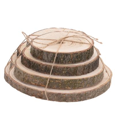 Decoratie boomschijven - 8x st - D14, D16, D18 en D20 cm - hout - onderzetters