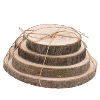 Decoratie boomschijven - 8x st - D14, D16, D18 en D20 cm - hout - onderzetters