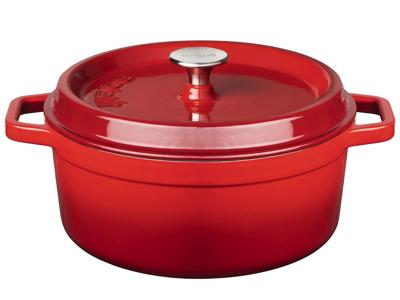 Sola Braadpan met deksel - Rood - ø 24 cm / 3.5 liter