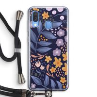Flowers with blue leaves: Samsung Galaxy A40 Transparant Hoesje met koord