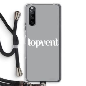 Topvent Grijs Wit: Sony Sony Xperia 10 III Transparant Hoesje met koord