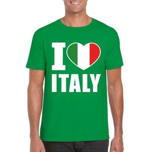 Groen I love Italie fan shirt heren