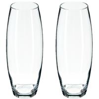 Atmosphera bloemenvaas Ovaal model - 2x - transparant - glas - H26 x D11 cm