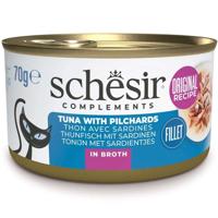 SCHESIR in cooking broth Tuna with sardines - nat kattenvoer - 70 g