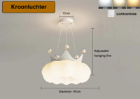PrincessLume - Franse Kroonlamp met Crèmekleurige Windstijl