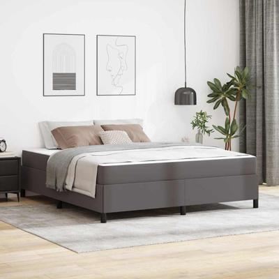 Bedframe met matras Grijs 180 x 200 cm Kunstleer
