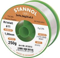 Stannol Kristall 611 Fairtin Soldeertin, loodvrij Loodvrij Sn96,5Ag3Cu0,5 REM1 250 g 1 mm