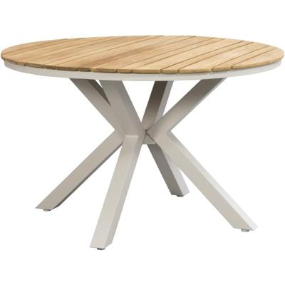 Leen Bakker - Tuintafel Perpignan - Zand - 76xØ120 Cm - Aluminium/Teakhout - Beige