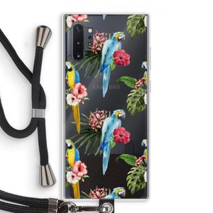 Kleurrijke papegaaien: Samsung Galaxy Note 10 Plus Transparant Hoesje met koord