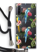 Kleurrijke papegaaien: Samsung Galaxy Note 10 Plus Transparant Hoesje met koord