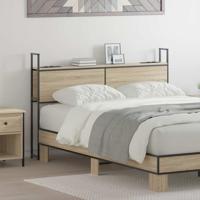 Opberghoofdbord met Oplaadstation met plank Sonoma eiken 150 cm