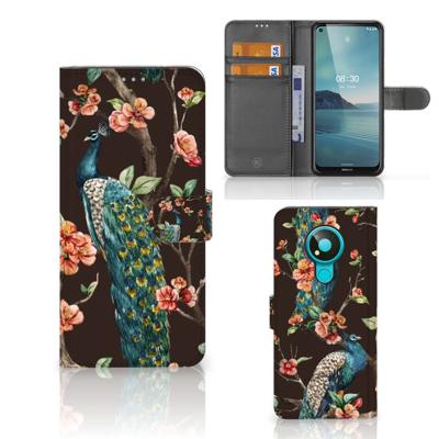Nokia 3.4 | Telefoonhoesje | Met pasjeshouder | Pauw met Bloemen