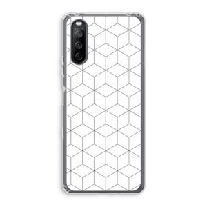 Zwart-witte kubussen: Sony Xperia 10 III Transparant Hoesje