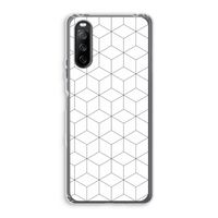 Zwart-witte kubussen: Sony Xperia 10 III Transparant Hoesje
