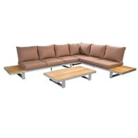 Funsui loungeset compleet coffee table aluminium salix/teak salix/teak/terracotta AW Yoi - Yoi
