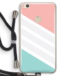 Strepen pastel: Huawei Ascend P8 Lite (2017) Transparant Hoesje met koord