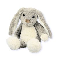 Inware pluche konijn/haas knuffeldier - grijs - zittend - 17 cm - Knuffel bosdieren - thumbnail