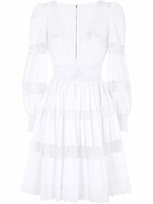 Dolce & Gabbana robe à empiècements en dentelle - Blanc