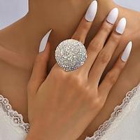 Verstelbare ring Bruiloft Klassiek Zilver Strass Kostbaar Luxe 1 stuk Lightinthebox