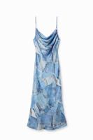 Midi-spijkerjurk met patch - BLUE - XS