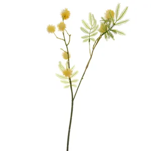 Kunstbloem Mimosasteel 35cm - geel