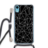 Geometrische lijnen wit: iPhone XR Transparant Hoesje met koord