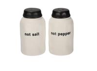 JENS Living - Peper-en zoutvat - 'Not Salt/Not Pepper' - zwart/wit