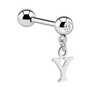 Jeweled Barbell with Charm Chirurgisch staal 316L / Belegde messing Barbells