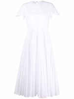 Valentino Garavani robe plissée à broderies anglaises - Blanc