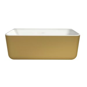 Xenz Guido half vrijstaand bad solid surface 160x70x65cm goud/wit